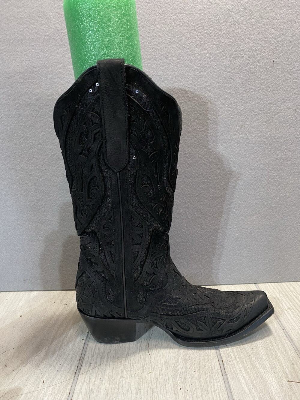 J.B. - JB Dillon Reserve Black Cowgirl Boots Size 8 B JBRO4017